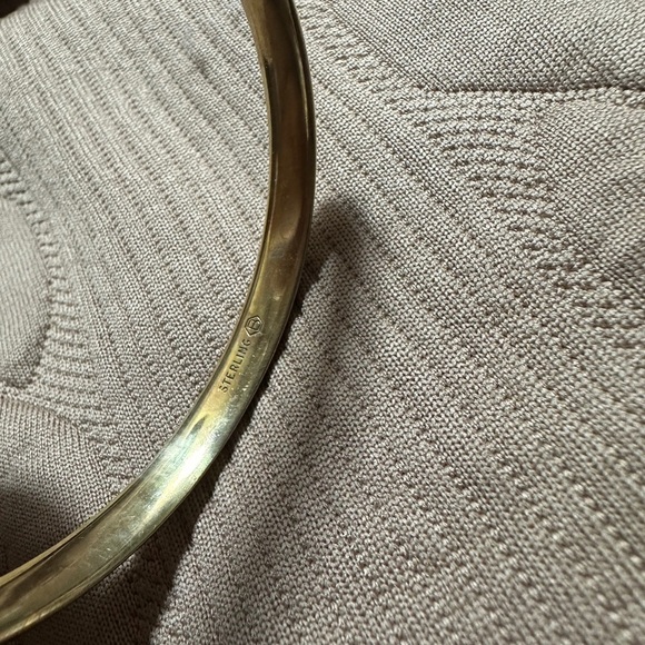 Vintage Gold tone Bangle Bracelet Silver 925 - Picture 7 of 12
